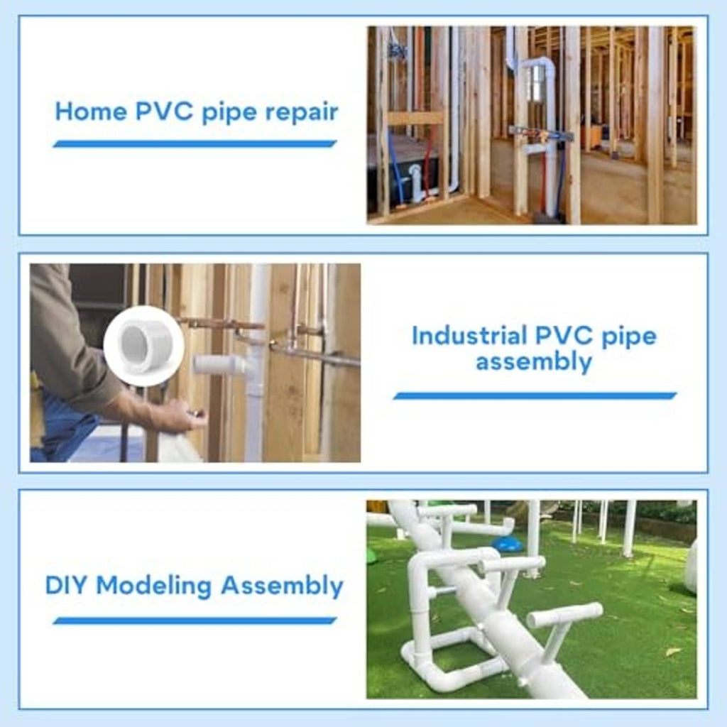 White PVC end cap plug used for PVC pipe repair, assembly, and DIY projects