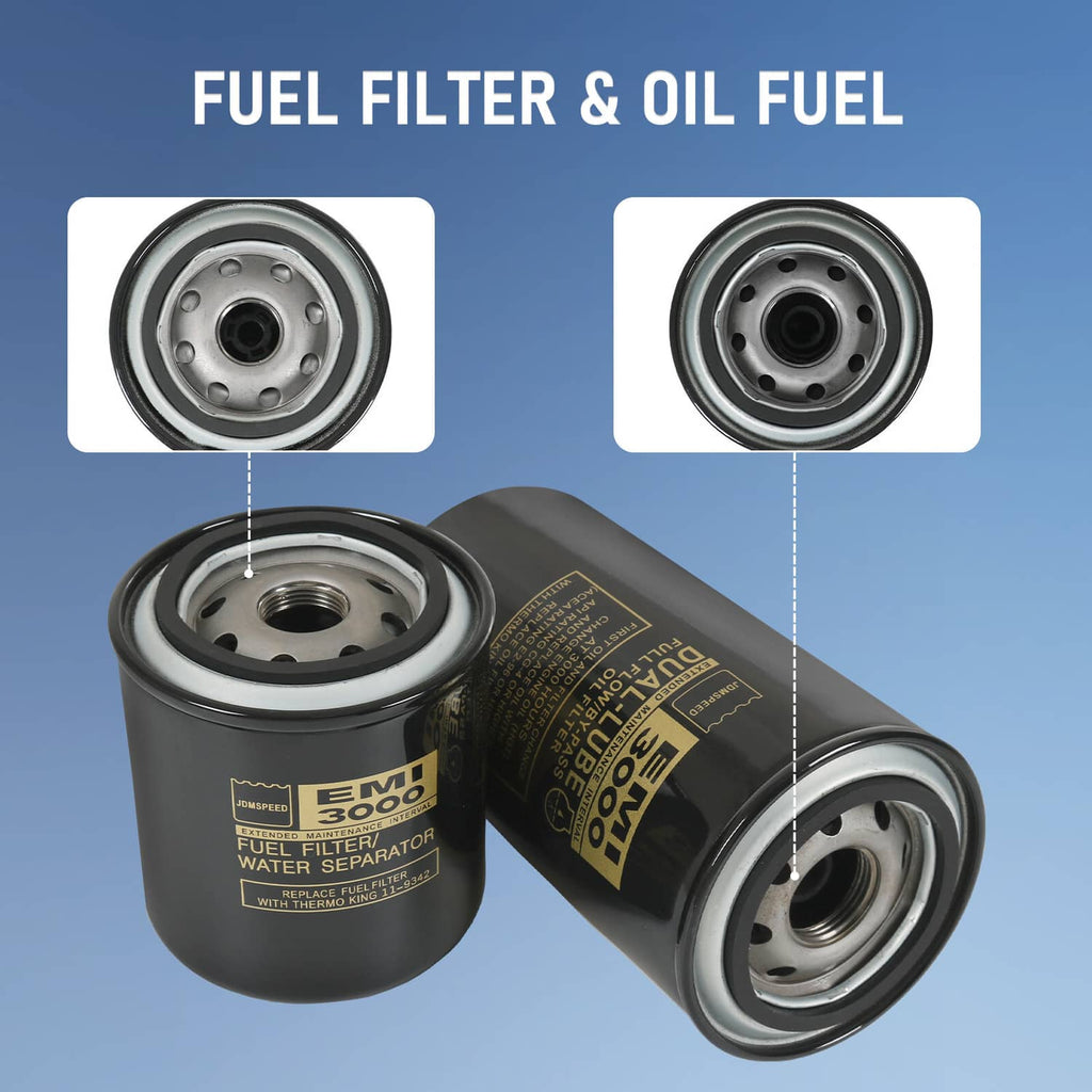 Fuel and oil fuel filter cartridges, black canisters with visible metal center