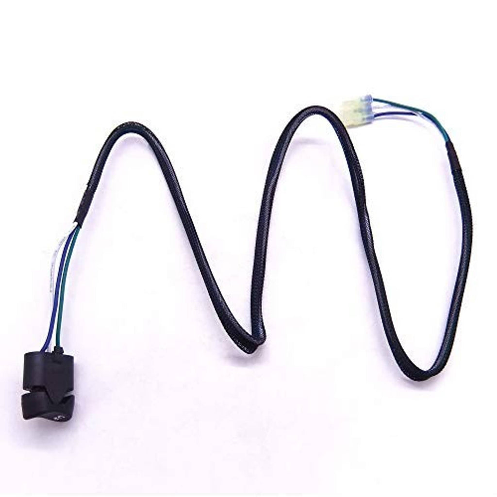 Black braided cable loop with molded plug connector and crimped terminal wire ends