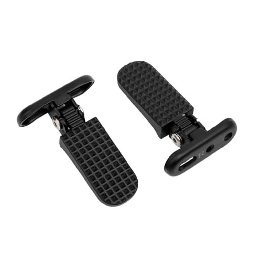 Black textured footpeg pad with mounting bracket and dual-hole bar