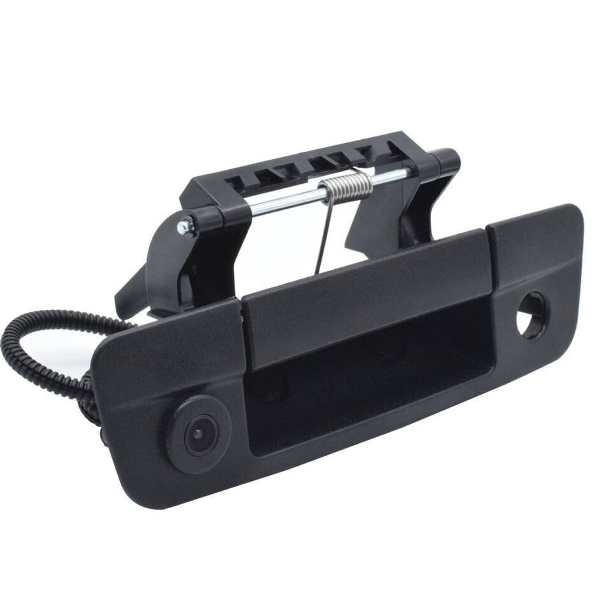 Rear tailgate handle backup camera with mounting hardware and wiring