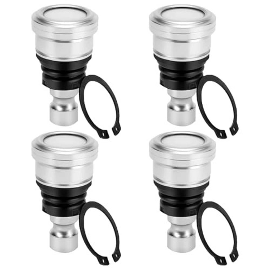 Upper front ball joint set, silver housings with black boots and retaining rings (4-pack)