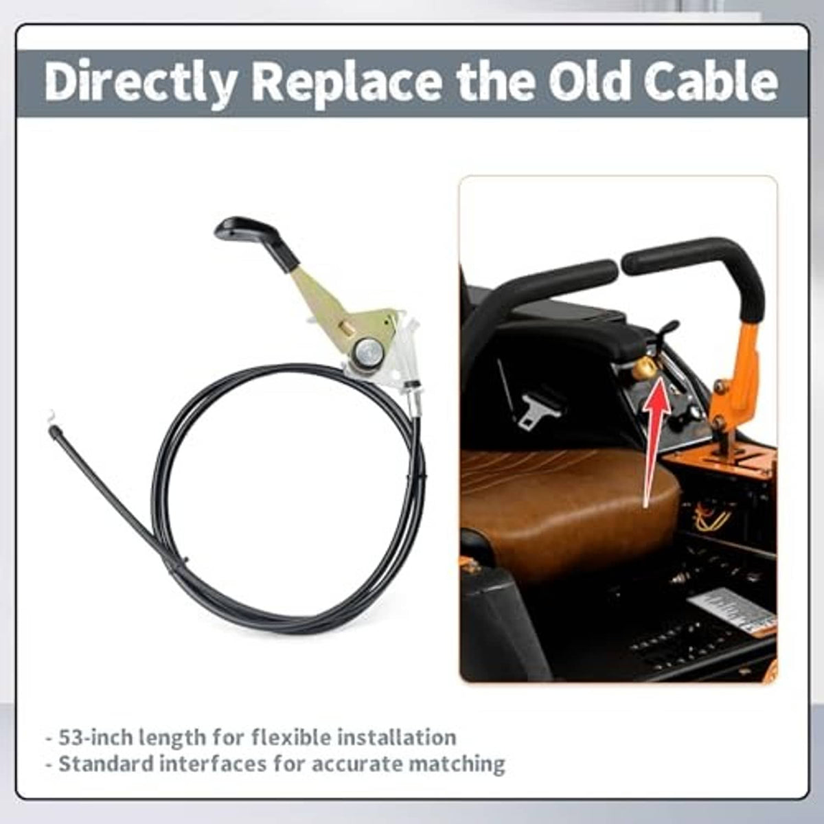 Throttle control cable replacement kit with pale lever assembly and black cable