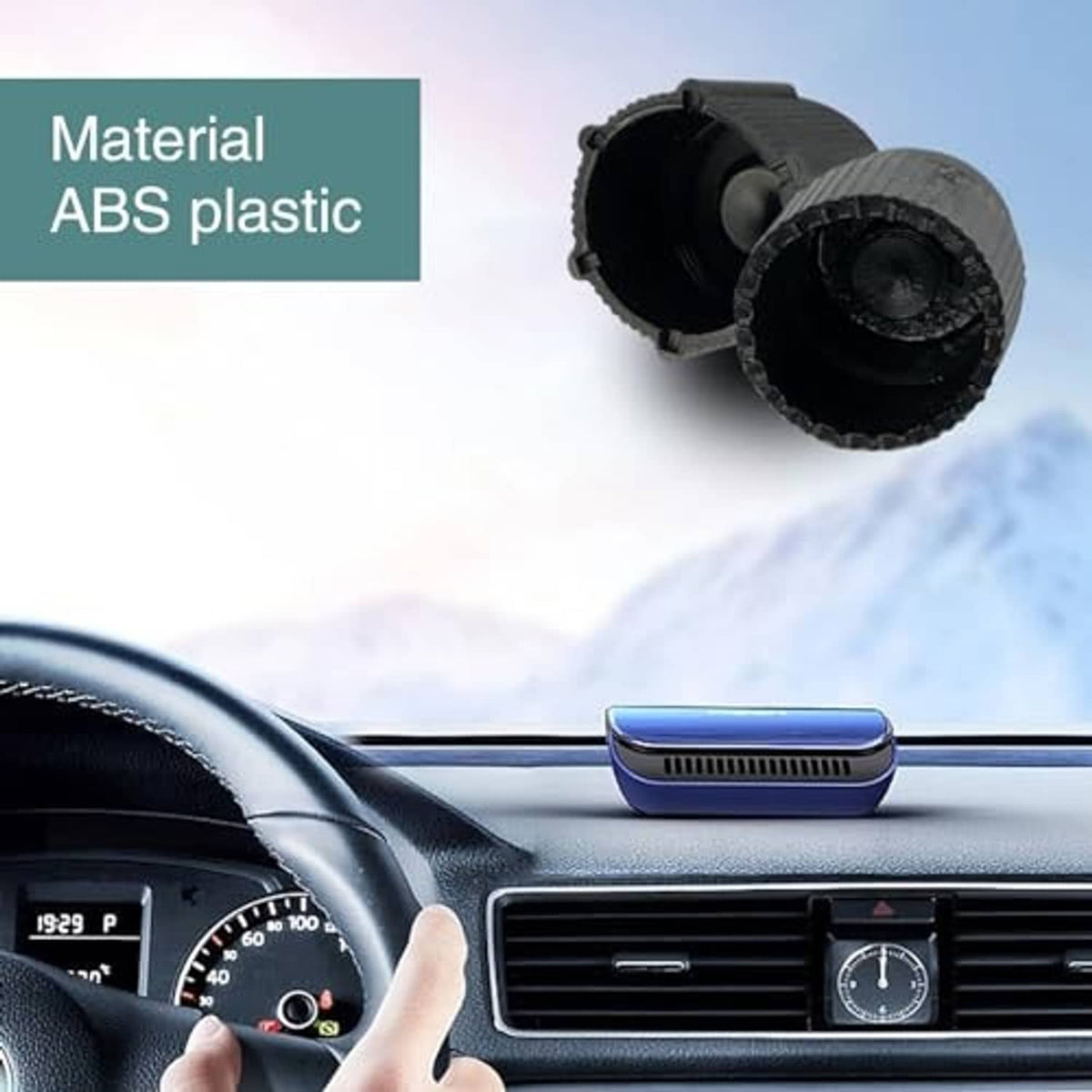 Black ABS plastic air conditioning valve caps with recessed underside and top hole