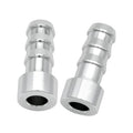 Metal hose barb tail nipple adapter with flange, chrome finish, two-piece set