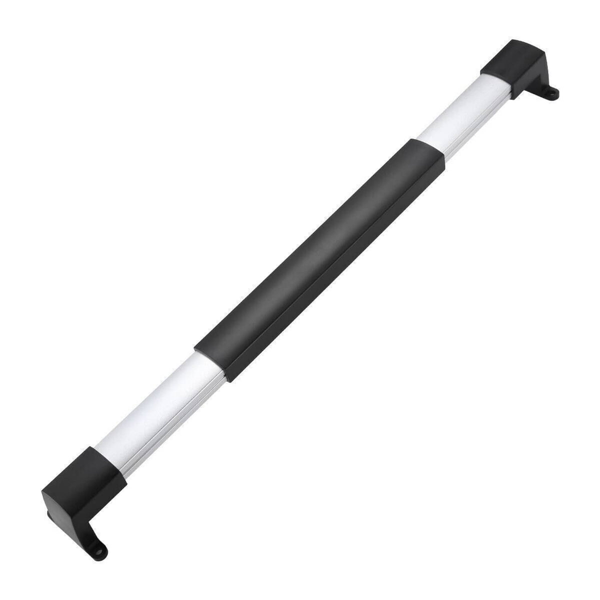RV screen door cross bar handle with black center strip and end bracket mounts
