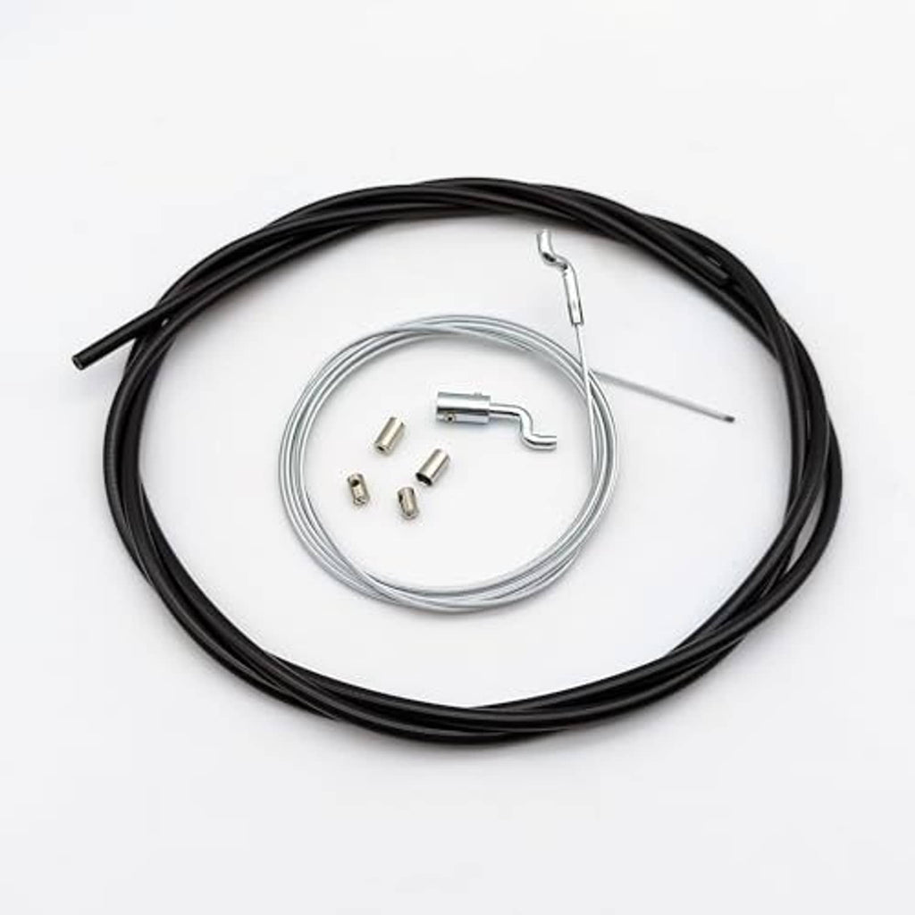 Throttle cable repair kit bundle with black housing coil, steel cable, and connector parts
