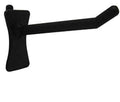 Black straight pegboard hook with mounting face, 2-inch size