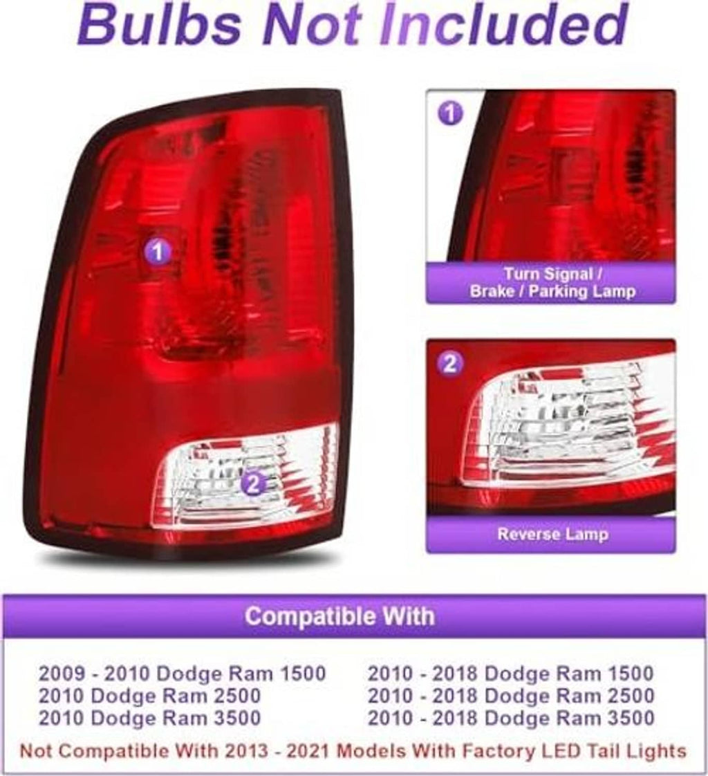 Left rear taillight with red upper lens and clear lower reflector, driver-side