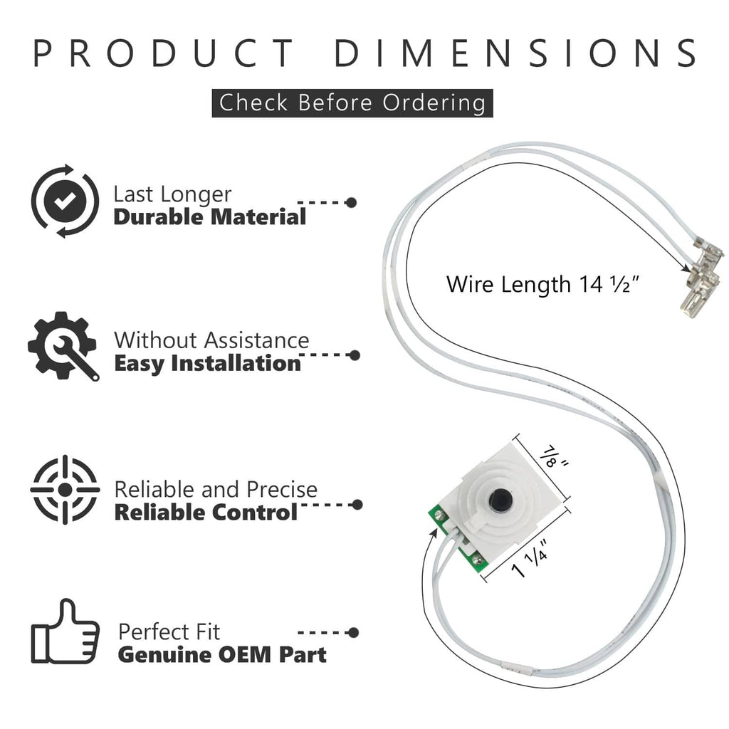 Potentiometer switch replacement with white module and wire harness, black dial