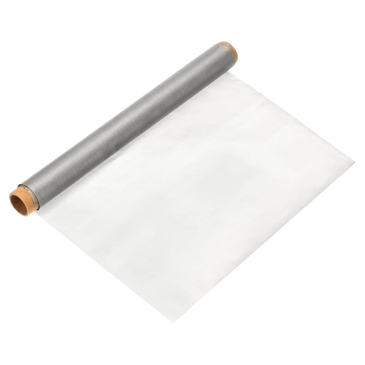 Stainless steel wire mesh screen roll, silver-toned, tightly woven 300 mesh