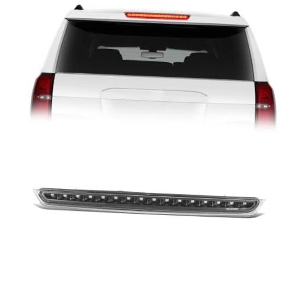 Third brake light LED strip with black housing, centered rear hatch mount