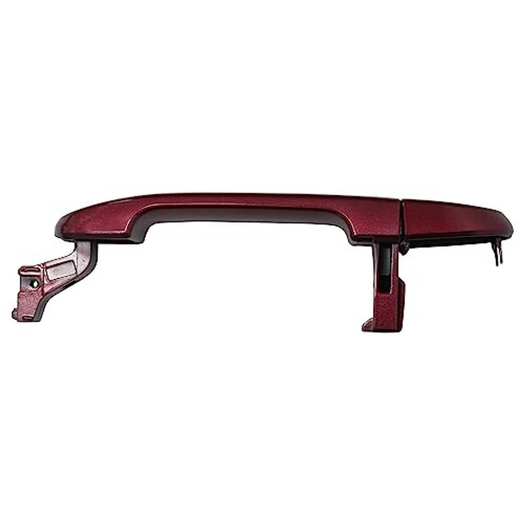 Red front driver-side exterior door handle with underside latch and release clips