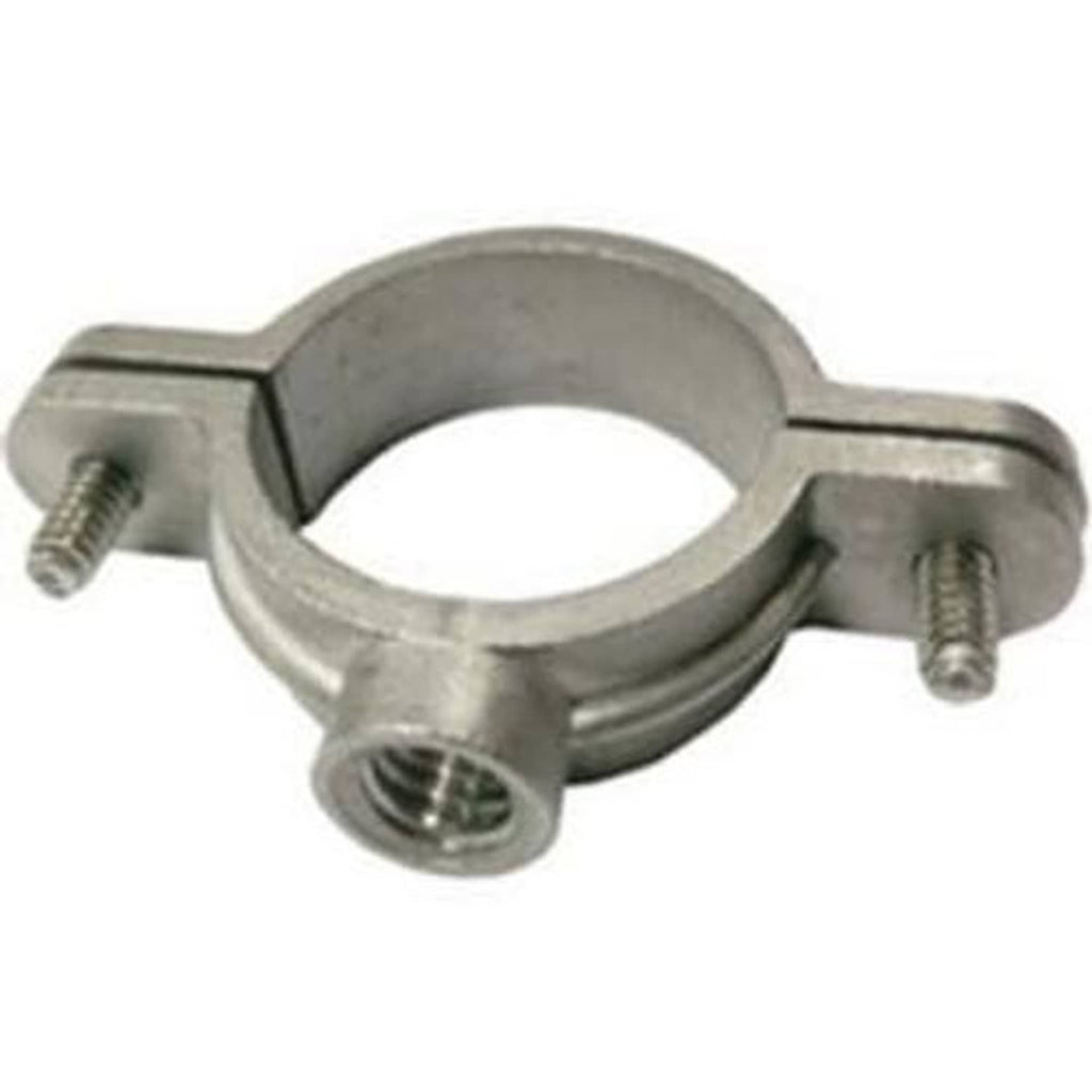 316SS stainless split ring hanger with two screws and threaded pipe connection