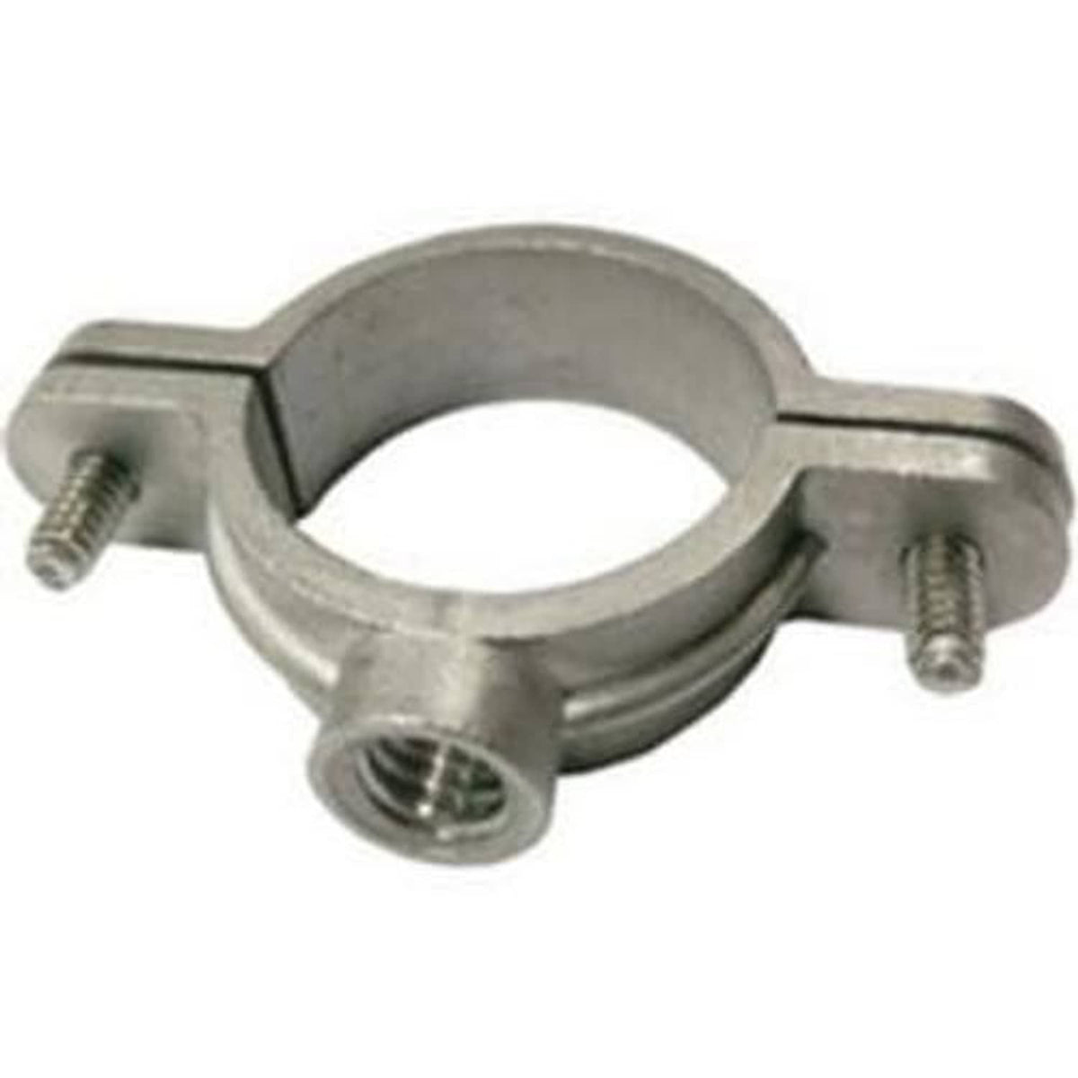 316SS stainless split ring hanger with two screws and threaded pipe connection