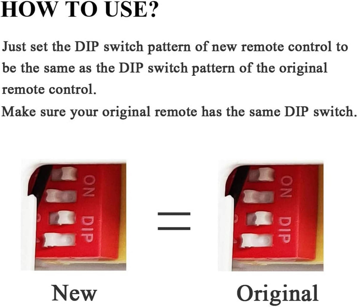 Ceiling fan remote DIP switch comparison for matching original remote settings