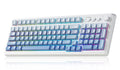 AULA S99 gaming keyboard with blue gradient backlit keycaps and white frame