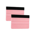 2-piece vinyl squeegee tools with pink handle and black felt edge