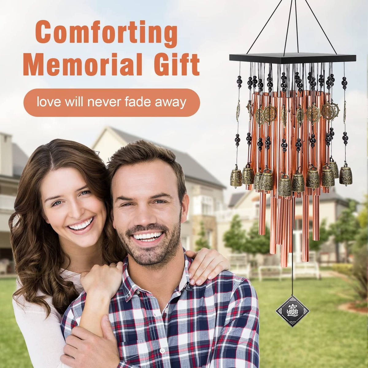 RivetOak YLYYCC Wind Chimes for Outside, 30" Memorial 28#wind chimes, Bronze