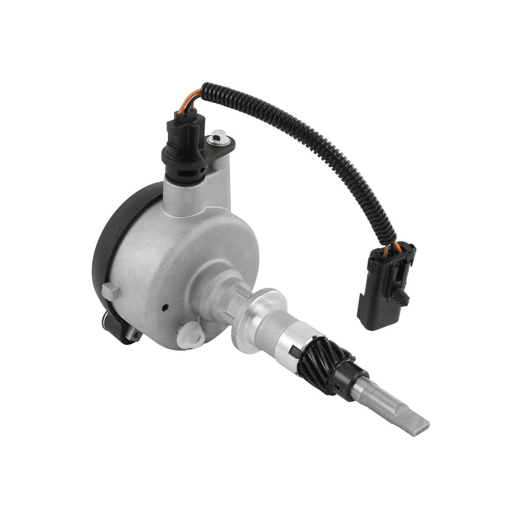 Oil pump drive assembly with curved silver housing, connector, and wiring