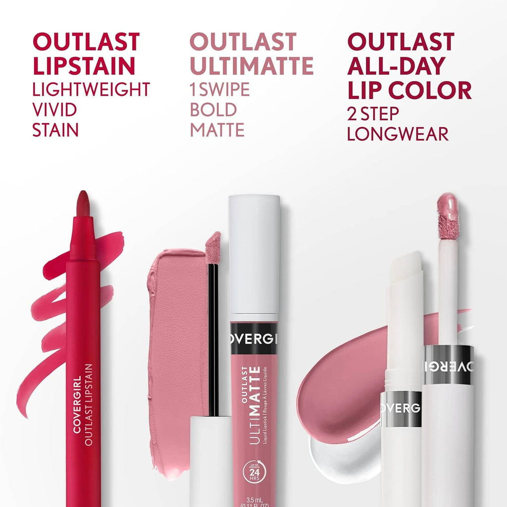 Mauve lip color lineup with tubes and a swipe swatch on the applicator