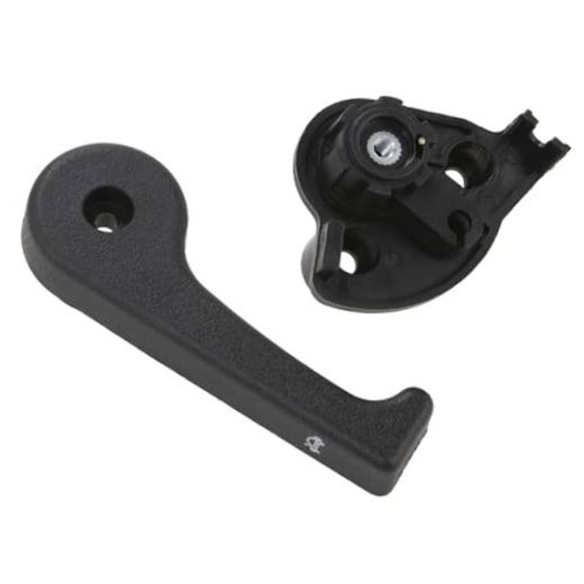Black hood latch release handle with mounting bracket, for vehicle repair parts