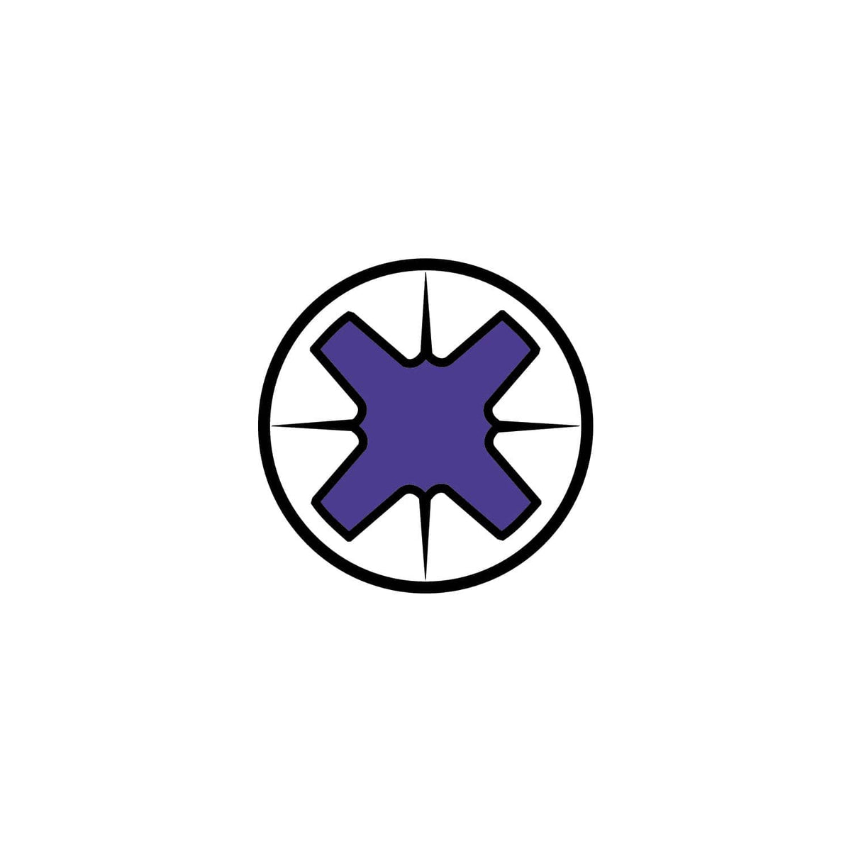 Star-shaped connector symbol in a circle with a purple center