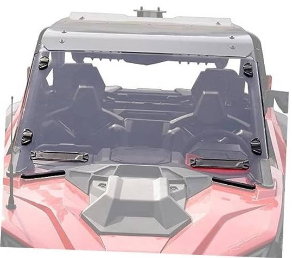 Full front windshield for UTV with tinted clear panel and four side mounting brackets