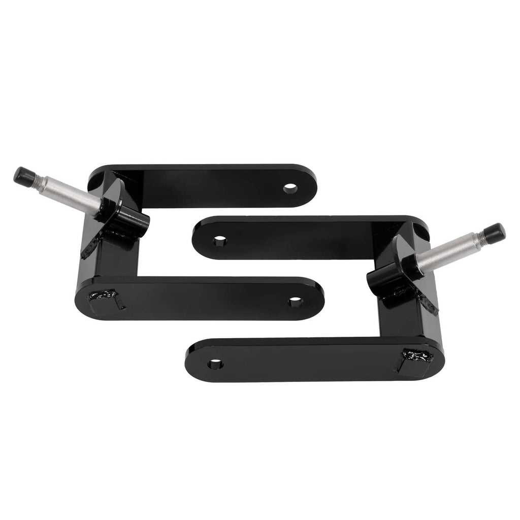 Black mower fork mount set with three connecting arms and axle shafts