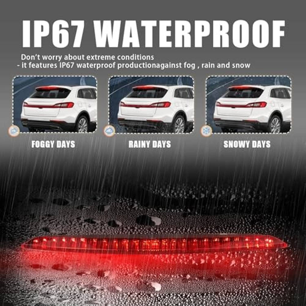 Red LED third brake light replacement bar with water droplets effect