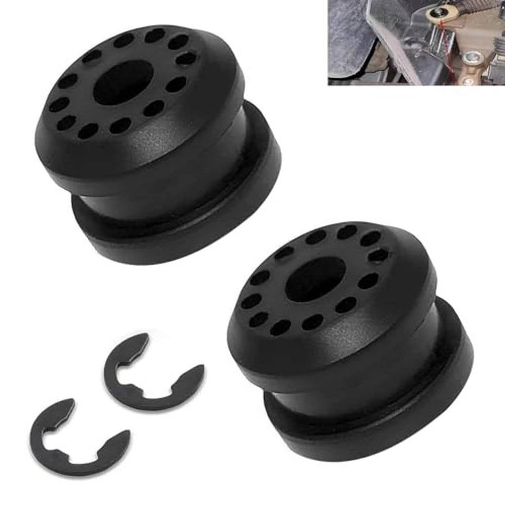 Black shifter linkage bushing set with two included C-shaped clips