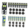 Ice blue LED bulb set with multiple compact T5/T10 bulbs and two base holders
