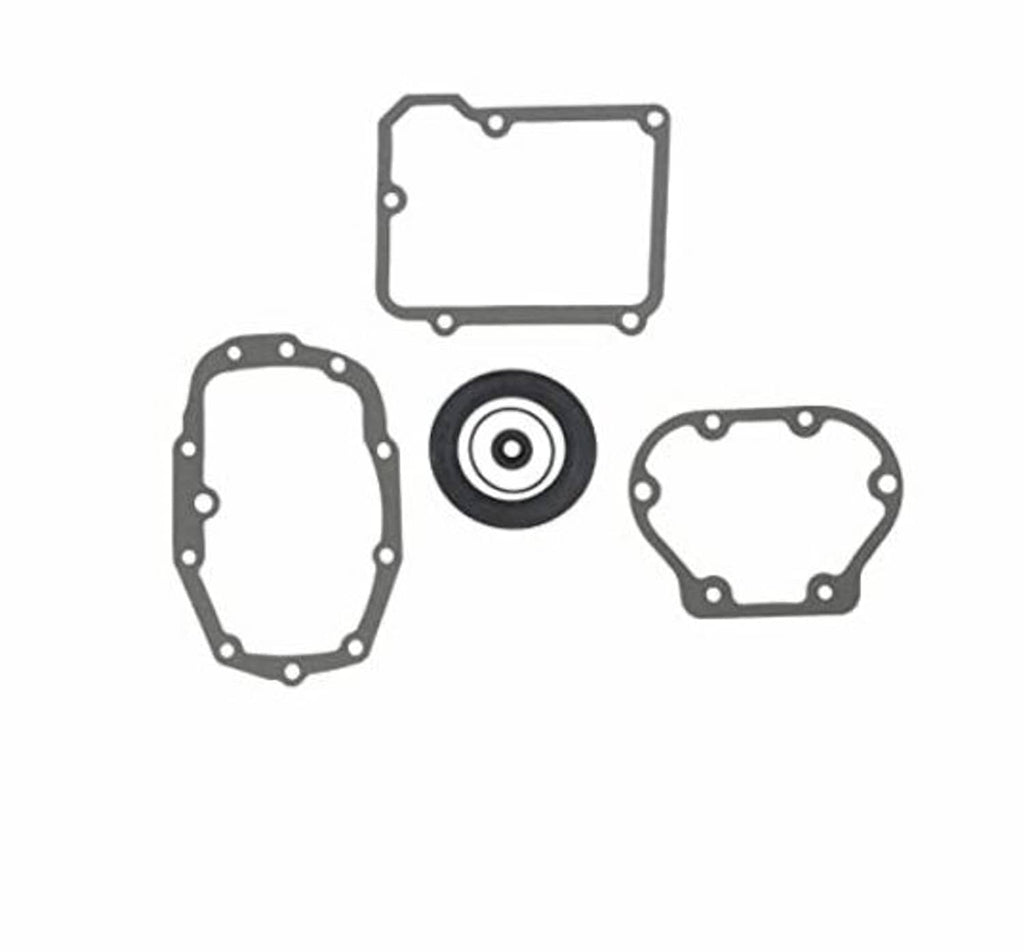 Transmission shifter seal rebuild kit with three gaskets and center seal assembly