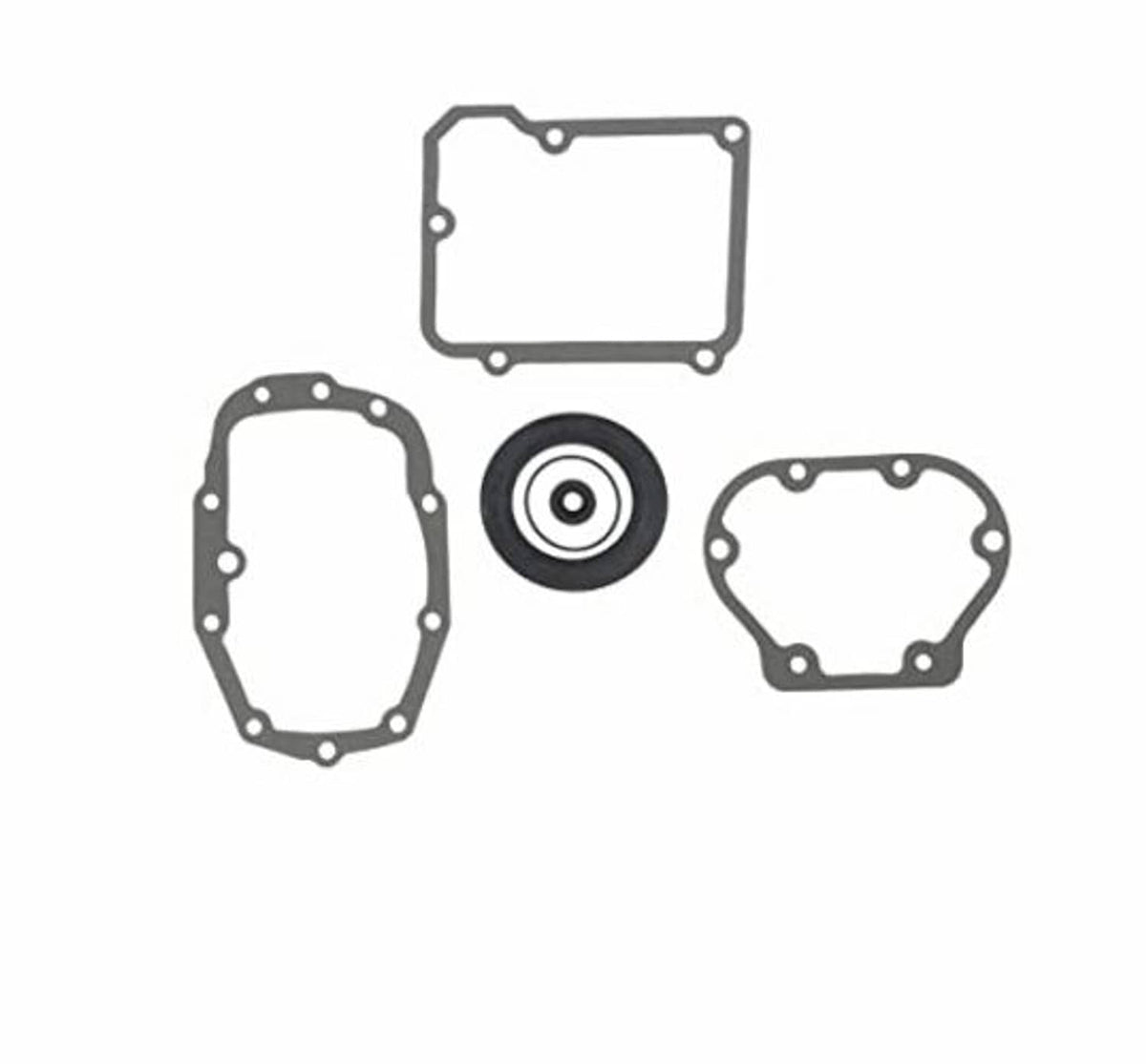 Transmission shifter seal rebuild kit with three gaskets and center seal assembly