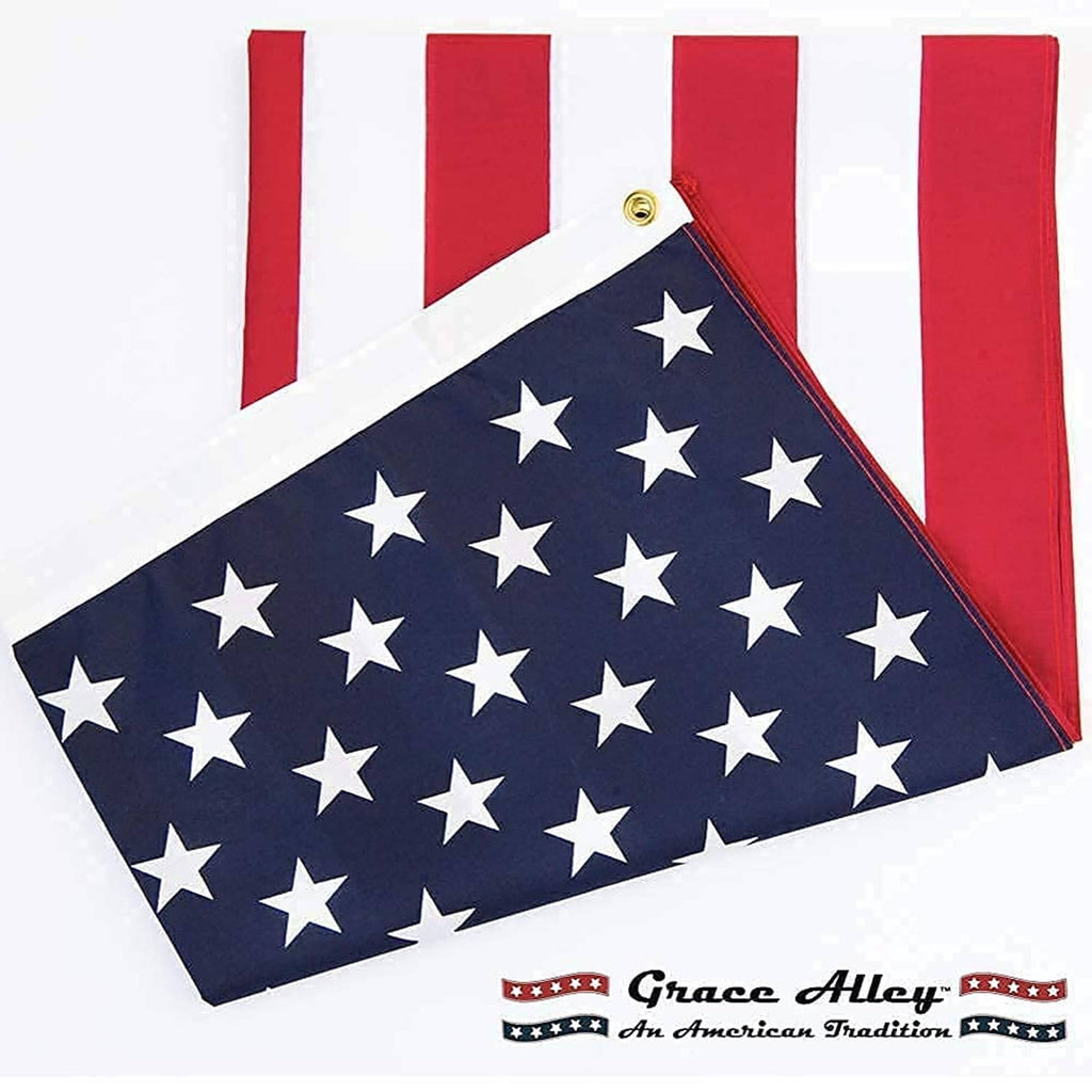 3x5 American flag with red stripes, blue corner, and white stars