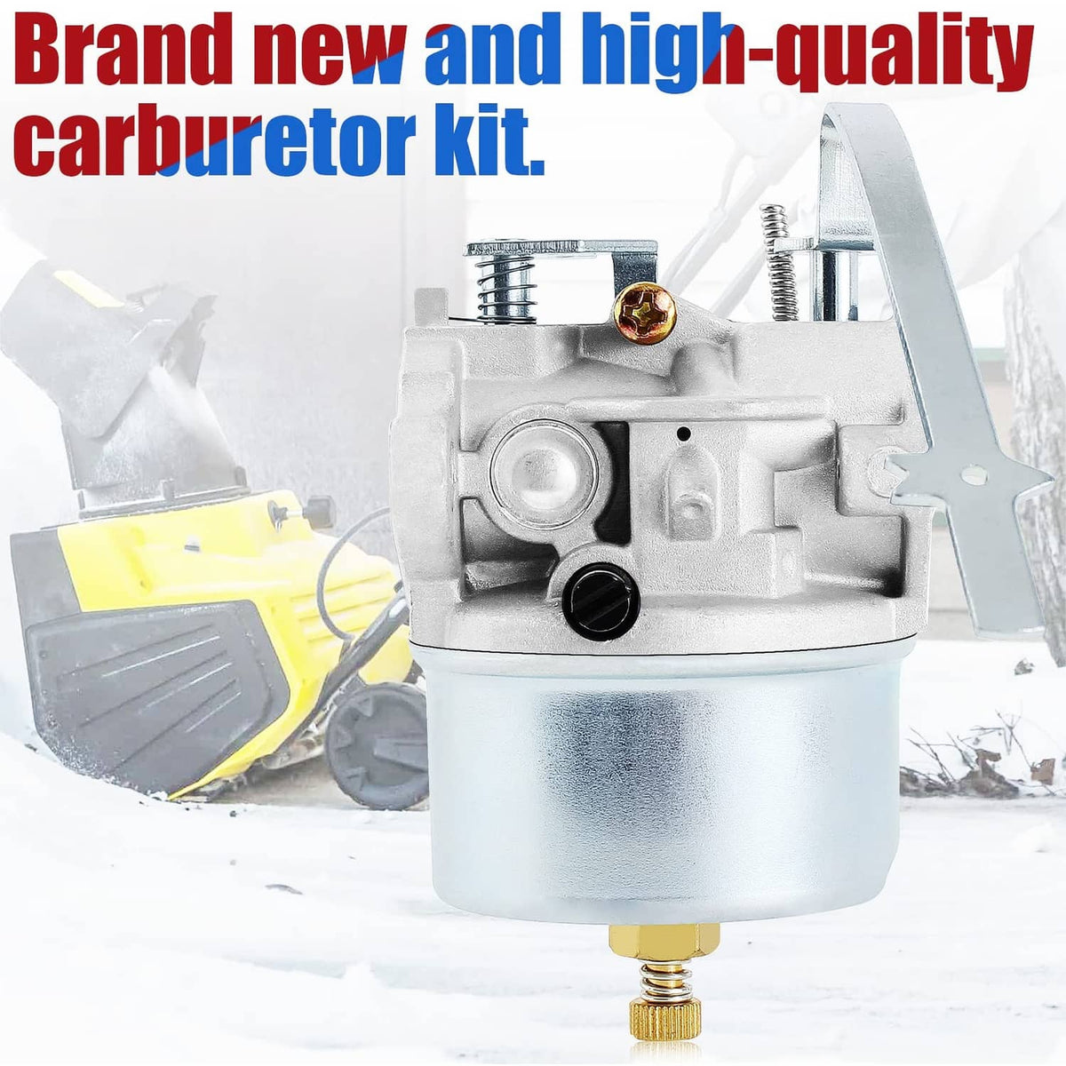 Carburetor kit with silver carburetor body and visible brass and spring components