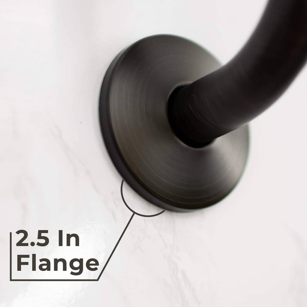 Round mounting flange for shower extension arm with flange edge detail