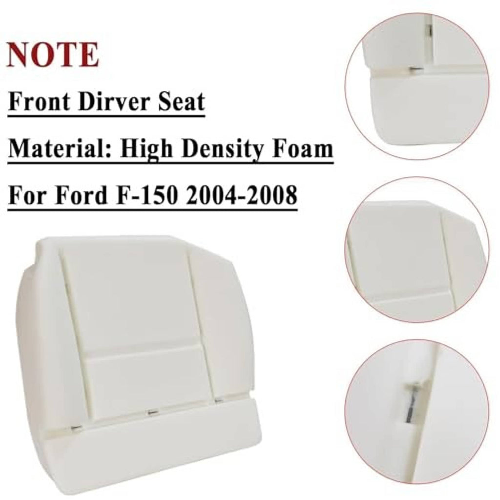 Front driver seat cushion cover with high-density foam backing, light gray