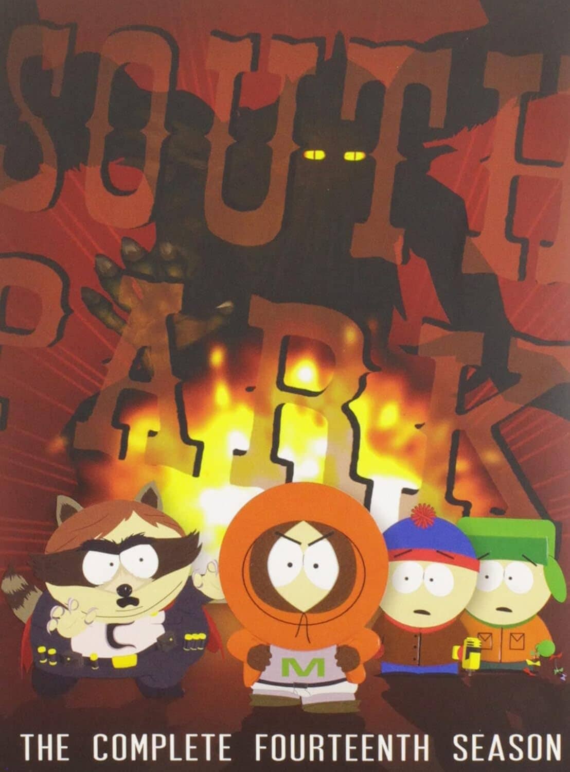 South Park Season 14 DVD cover with cartoon cast and title text at bottom