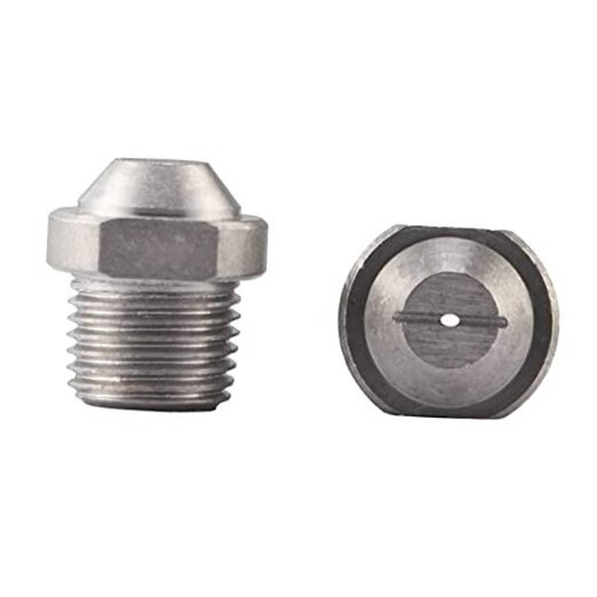 Pressure washer replacement nozzle with threaded connection and 25-degree spray tip