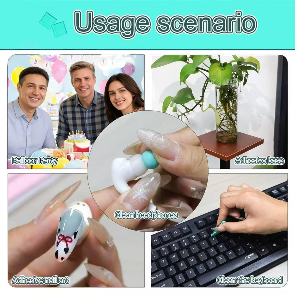 Reusable adhesive putty for mounting posters, decor, headphones, and nail art