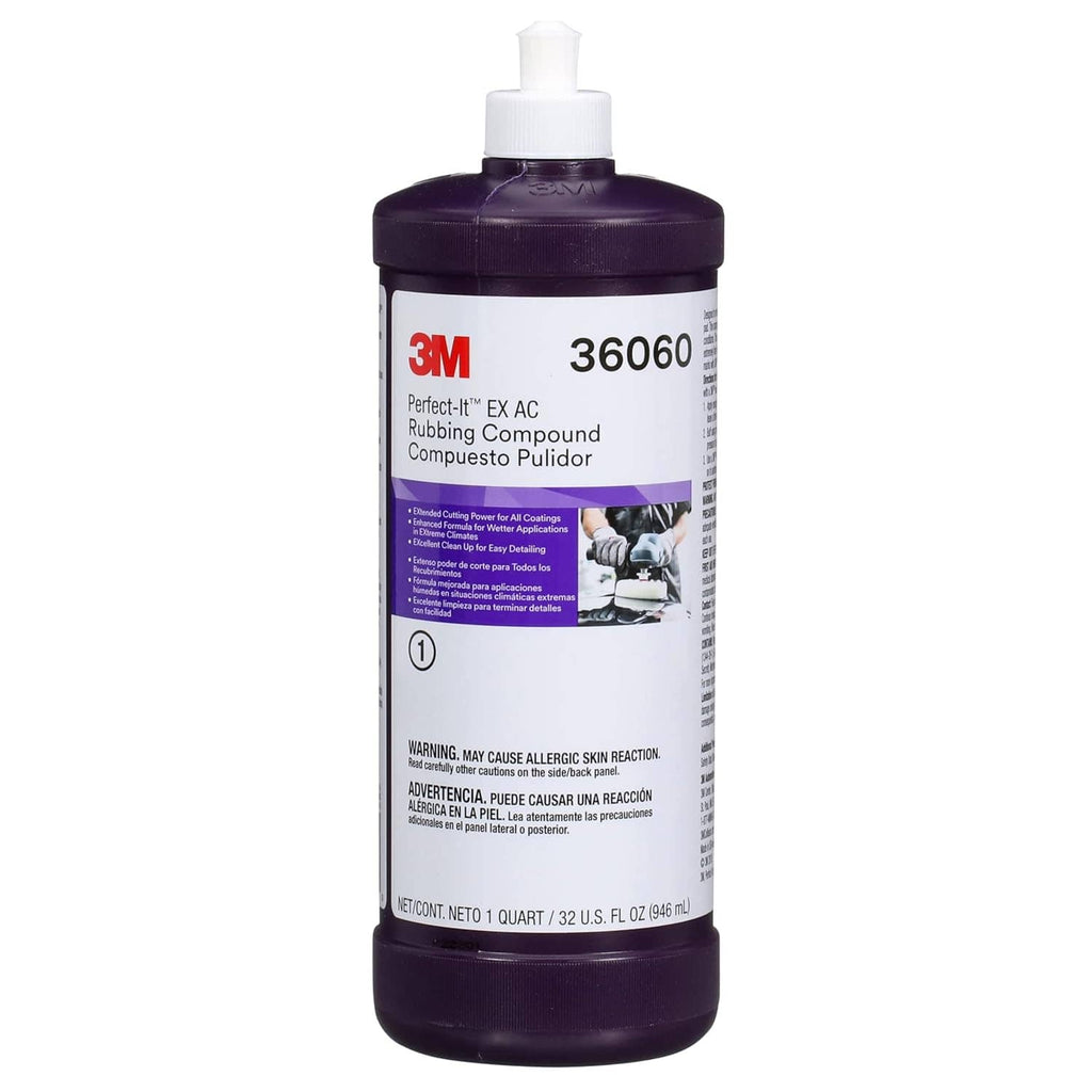 3M rubbing compound bottle with pump, 36060, label front view