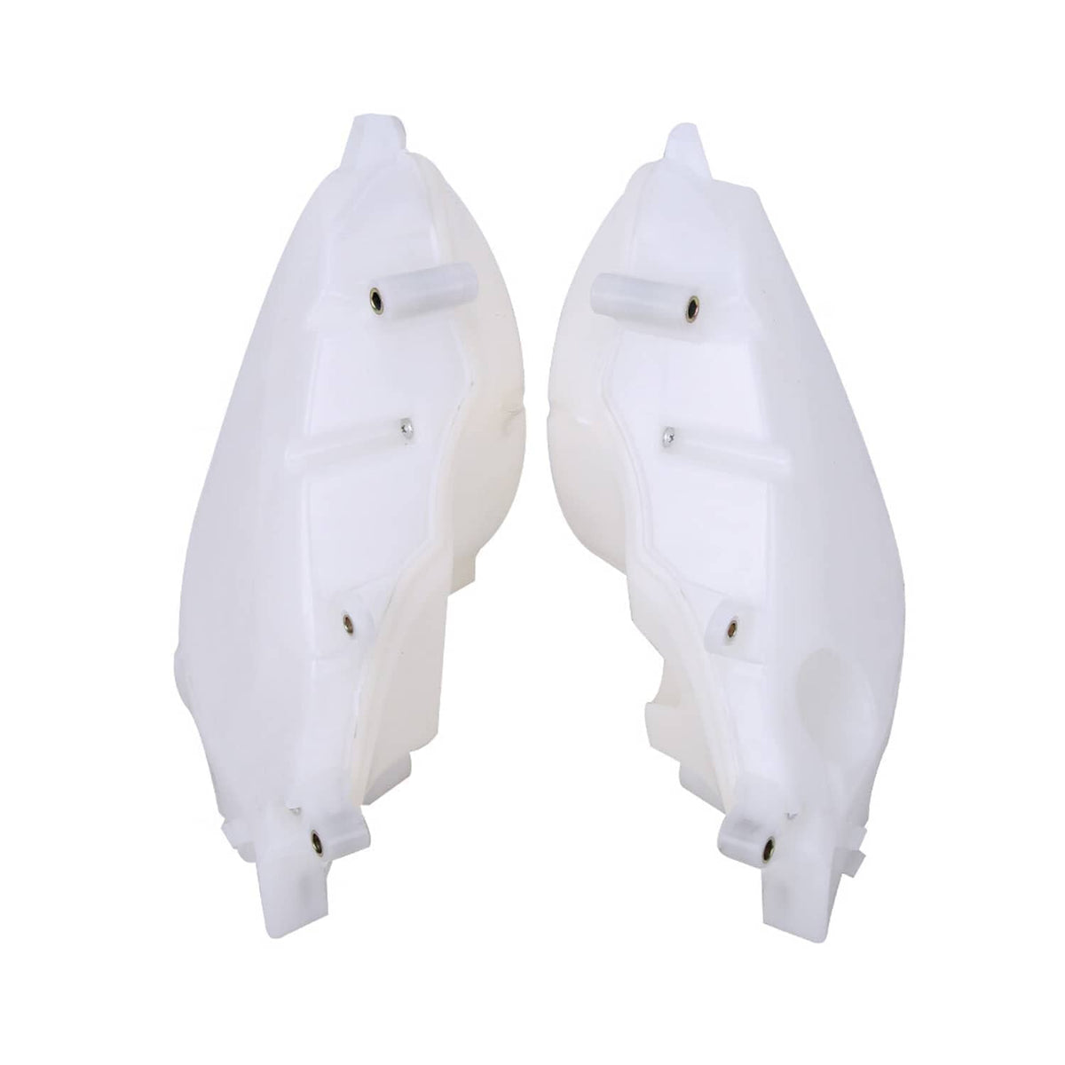 Motorcycle inner fairing speaker covers, white plastic with mounting holes