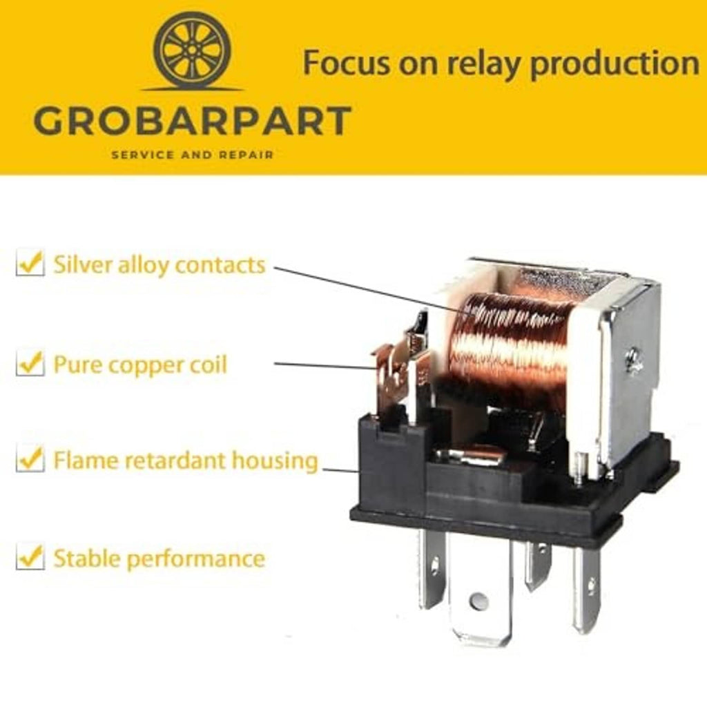 4-pin multi-purpose relay with exposed copper coil and metal mounting pins