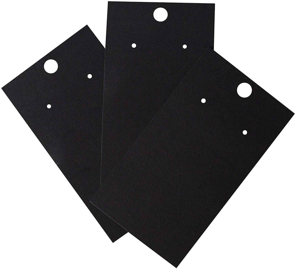 Black earring display cards with round hanging hole and stud slots