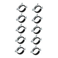 Galvanized steel split ring pipe hangers, black band clamps with mounting bolts (10 pcs)