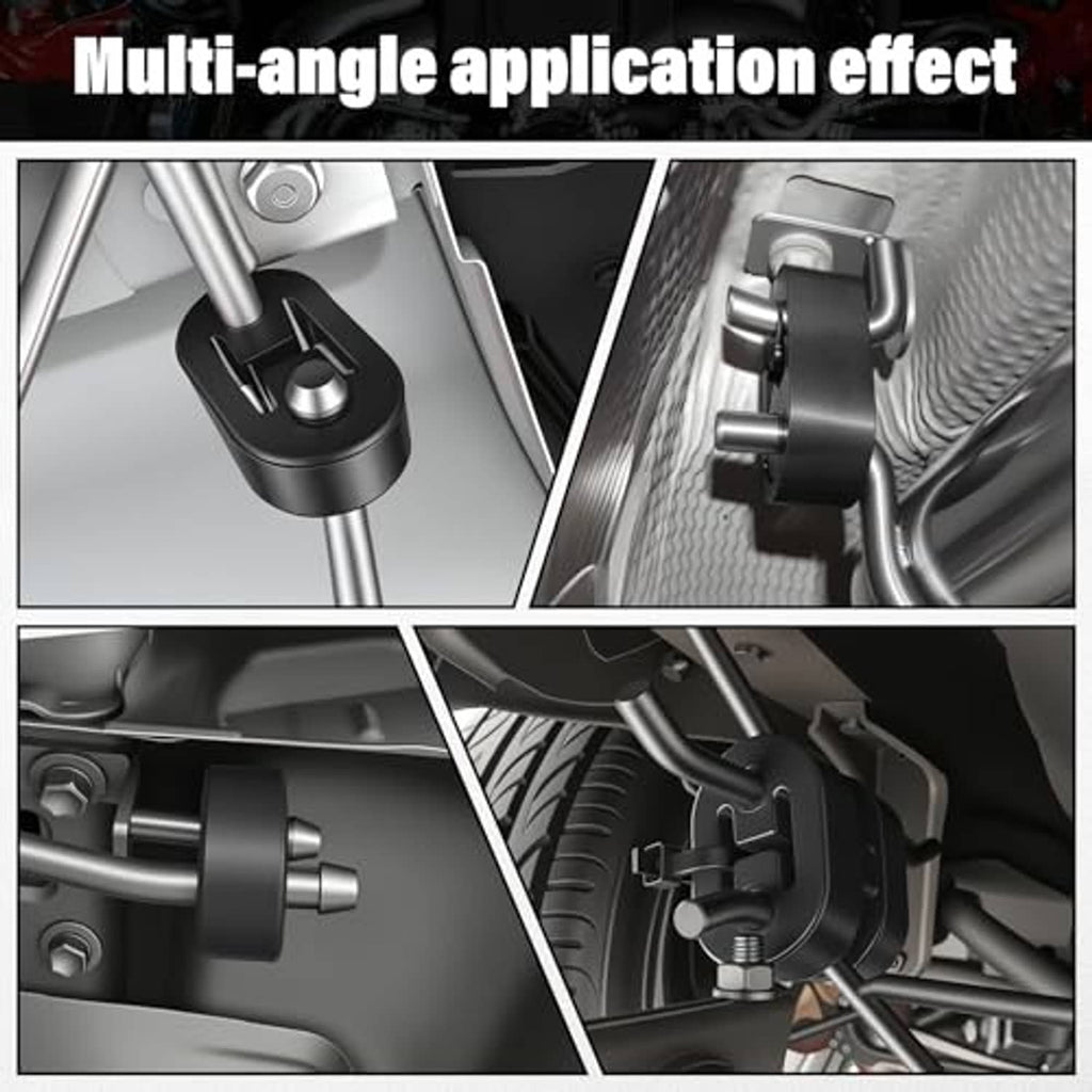Black rubber exhaust hangers on exhaust pipes, multi-placement mounting fit