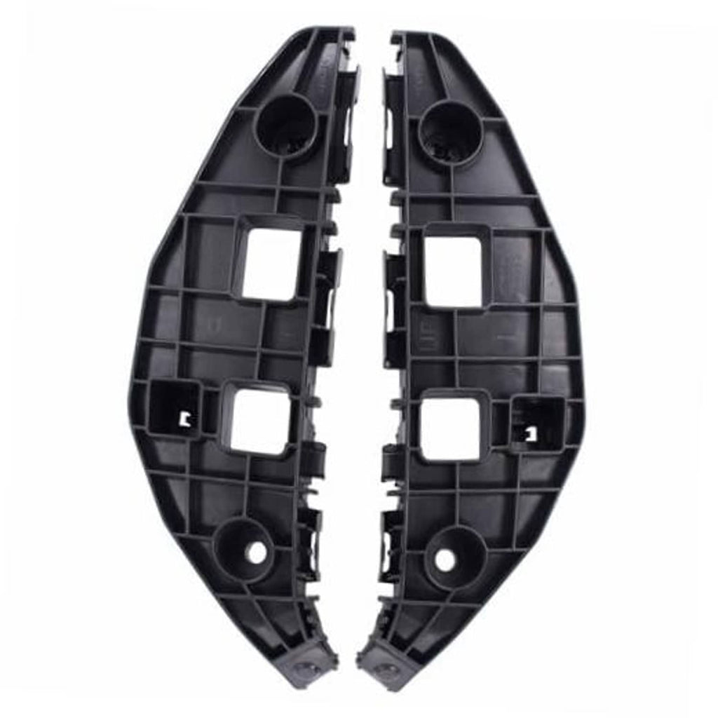 Set of two black plastic front bumper bracket retainers with square mounting openings