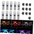 10-pack T5 LED car dashboard bulbs with clear caps and twist base pins