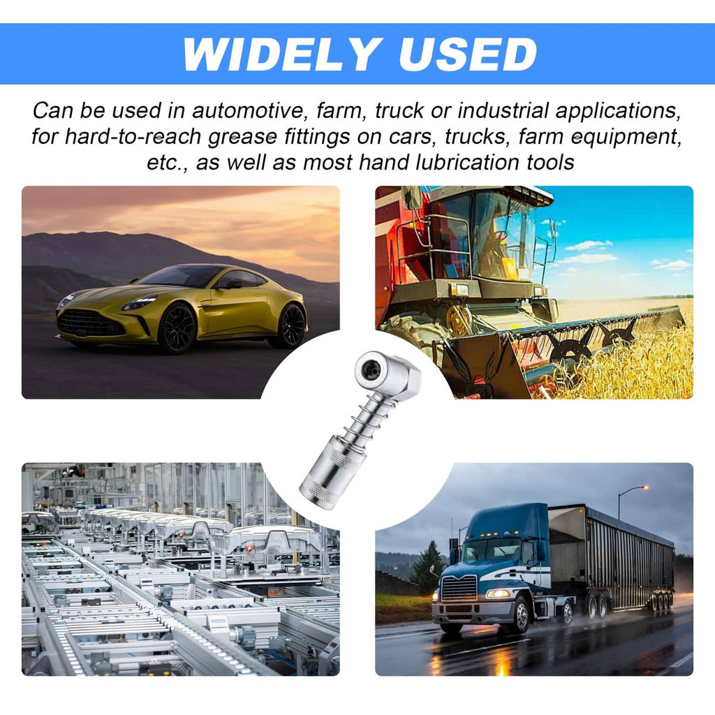 Wevdn 90-degree grease coupler adapter, steel grease fitting for equipment